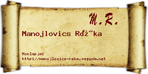 Manojlovics Réka névjegykártya
